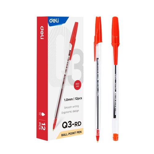 Химикалка Deli think EQ3-RD, 1 мм, червена 1