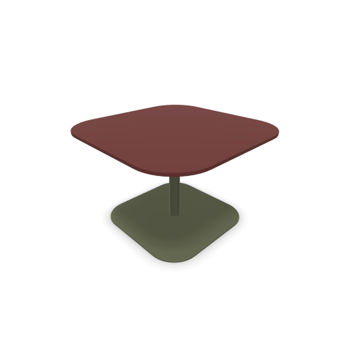 Холна маса Bound, метална база кръгъл профил, сив, плот 700х700х550 мм, плот 27 мм, MDF, червен — Joya.bg 1