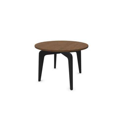 Холна маса Kanu 50, база A-форма, букова дървесина, черен цвят, плот D700х500 мм, HPL, орех Линкълн — Joya.bg 1