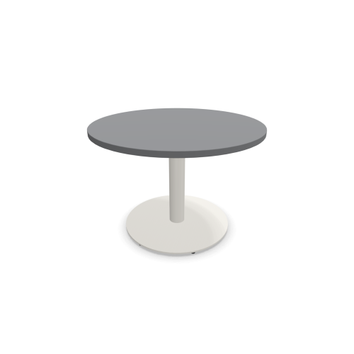 Холна маса MeeThink RD, метална база Т-форма, бял, плот D800х550 мм, Fenix NTM, 25 мм, сив — Joya.bg 1