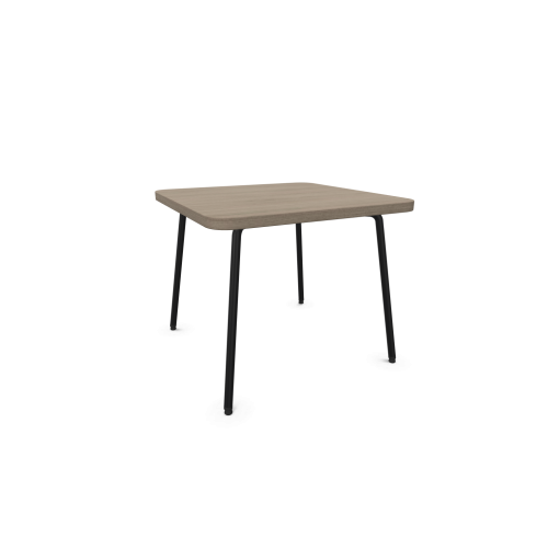 Холна маса Zone, метална база A-форма, кръгъл профил, черен, плот 550х550х460 мм, ПДЧ, дъб Виченца — Joya.bg 1