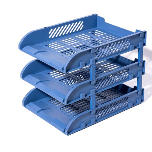 Хоризонтални поставки Deli, 9217ES, PP+ GPPS, комплект 3 бр., сини — Joya.bg 1