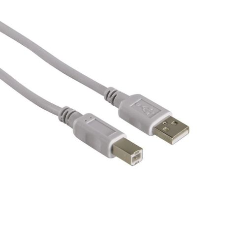Кабел за принтер HAMA 34694, USB 2.0, USB-А Plug(м) към USB-B Plug(м), 1.5 м, сив — Joya.bg