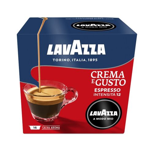 Кафе Lavazza A Modo Mio CREMA Е GUSTO, капсули, кутия 16 бр. х 7.5 г — Joya.bg