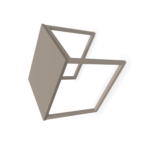 Кафе маса Offa S, метална база, бежова, плот 366х420х390 мм, ПДЧ 18 мм, бежово-сив — Joya.bg 1