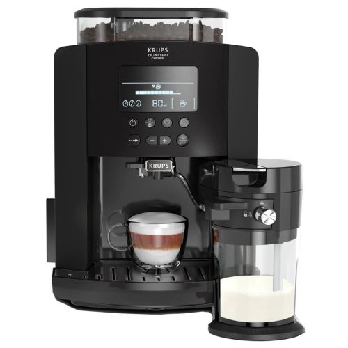 Кафеавтомат KRUPS Arabica Latte, EA819N за еспресо и капучино, 1450 W, 1700 мл, черен — Joya.bg 1
