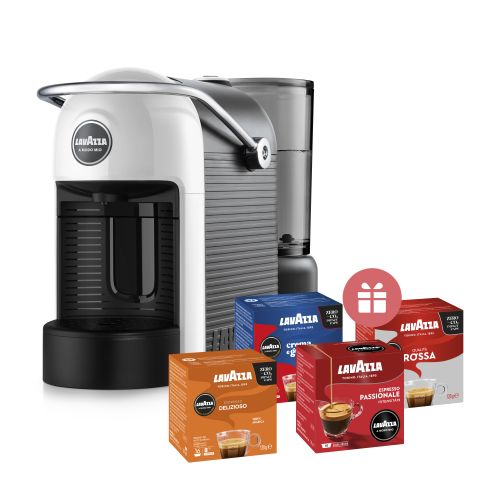 Кафемашина Lavazza Jolie EVO A Modo Mio, бяла + подарък 64 капсули