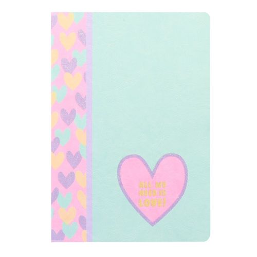 Календар бележник дневник ANCOR Hearts School, A5, с дати, за 2025 и 2026, UV лак — Joya.bg