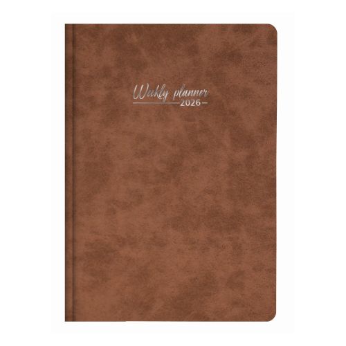 Календар-бележник LASTVA Mondi, B5, седмичен, 77 л., линиран офсет 100 г, термо PU корица, кафяв 1