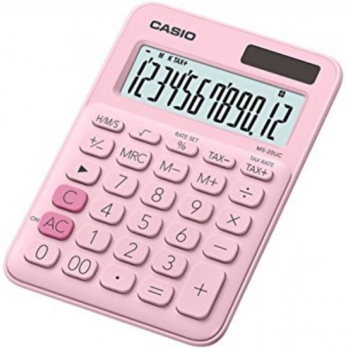 Калкулатор CASIO COLORFUL MS-20UC- PK, настолен, 12 dgt, 149.5x105x23 мм, розов — Joya.bg 1