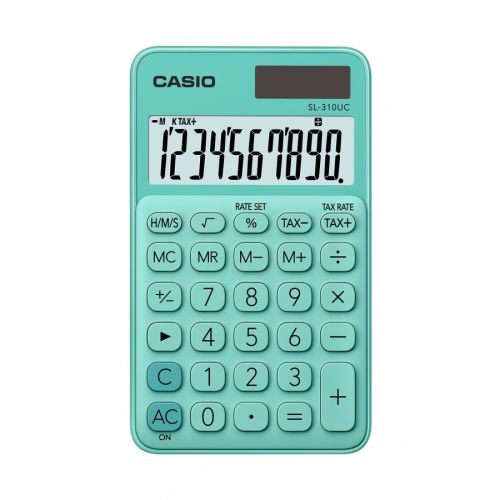 Калкулатор CASIO COLORFUL SL-310UC-GN, джобен, 10 dgt, 118х70х8.4 мм, зелен — Joya.bg