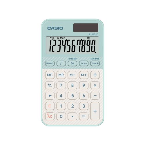 Калкулатор CASIO COLORFUL SL-310YC-LG, джобен, 10 dgt, 118x70x8 мм, светло зелен 1