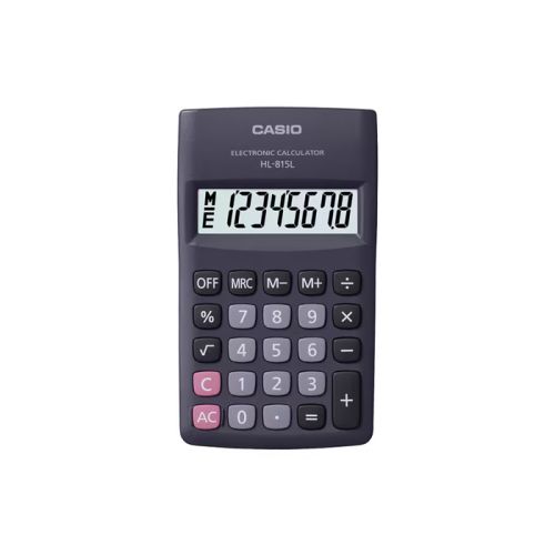 Калкулатор CASIO HL-815L-BK, джобен, 8 dgt, 118х69.5х18 мм, тъмносив 1