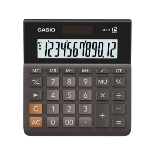 Калкулатор CASIO MH-12BK, настолен, 12 dgt,137х127х28 мм, черен — Joya.bg