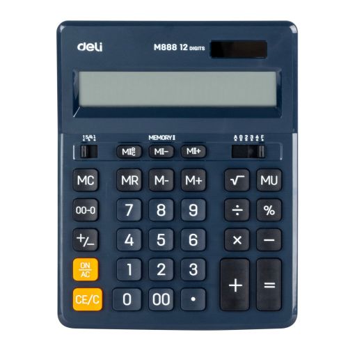 Калкулатор Deli Core EM888A, настолен, 12 dgt, 203х158х31 мм, тъмносин — Joya.bg 1