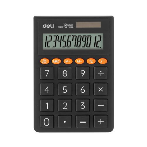 Калкулатор Deli EM130, джобен, 12 dgt, 70.2x8.5x112.2 мм, тъмносив — Joya.bg 1