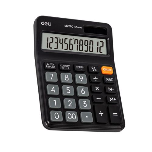 Калкулатор Deli EM222C, настолен,12 dgt, 150х110х28 мм, черен — Joya.bg 1