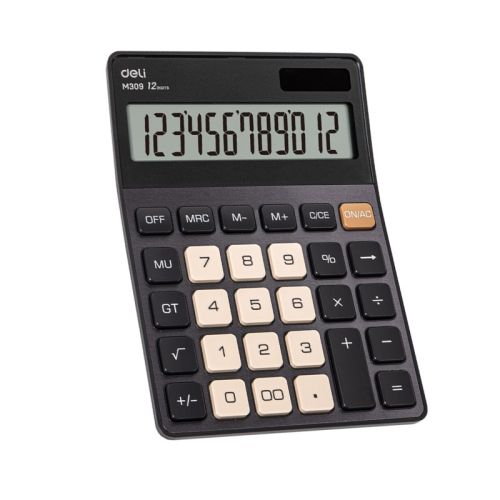 Калкулатор Deli EM309, настолен, 12 dgt, метален панел, 176.9х124.9х34 мм, черен — Joya.bg 1