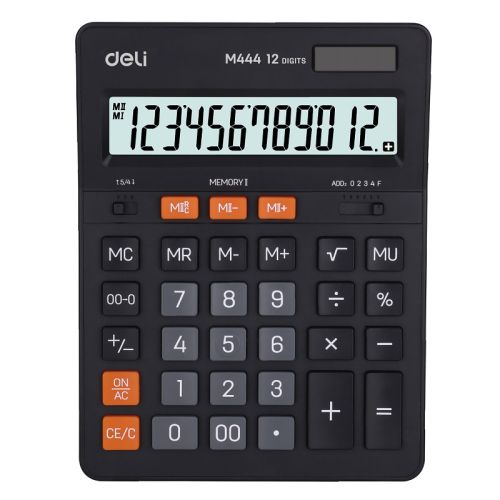 Калкулатор Deli Exceed EM444,настолен, 12 dgt, 204.1х155.3х35.3 мм, черен — Joya.bg 1
