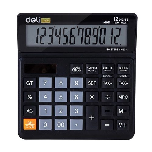 Калкулатор Deli Smart EM01120, настолен, 12 dgt, 139х130х30 мм, черен — Joya.bg 1