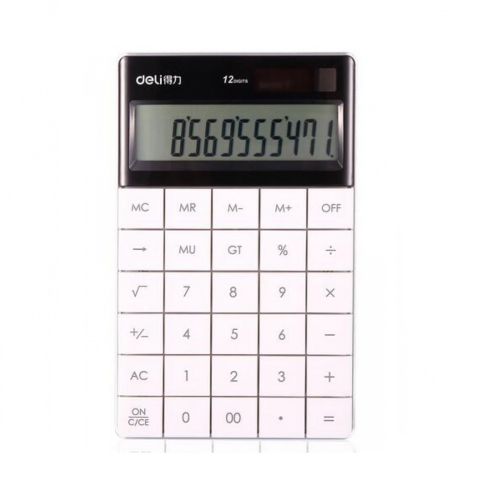 Калкулатор Deli Touch E1589, настолен, 12 dgt, 165.3x103.2x14.7 мм, бял — Joya.bg 1
