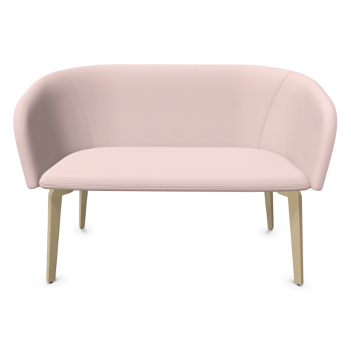 Канапе Naudu, двуместно, 4L букова основа, натурален цвят, еко кожа Valensia(2)VL2113, цвят розов 1