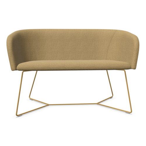 Канапе Naudu, двуместно, X метална основа, жълтокафява, дамаска Chili(3)CG61172/CG68198, жълтокафява 1