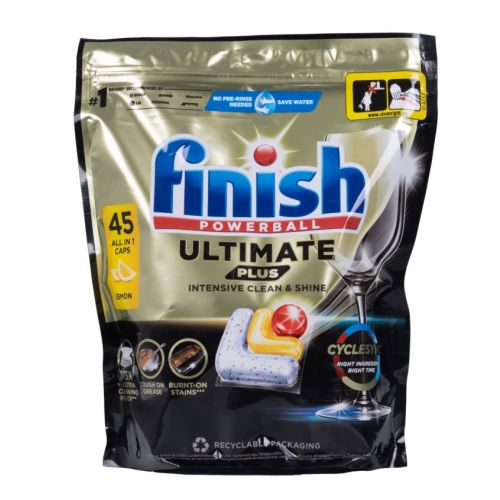Капсули за съдомиялна Finish Ultimate Plus, аромат лимон, 45 бр. 1