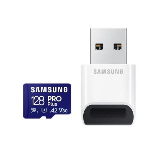 Карта памет Samsung PRO Plus, 128GB, microSD, UHS-I, с USB 1
