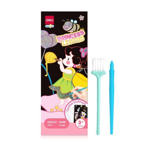 Картини за издраскване Deli Genius EH780-1, Princess Legend, 14 стр., + инструмент и четка — Joya.bg 1