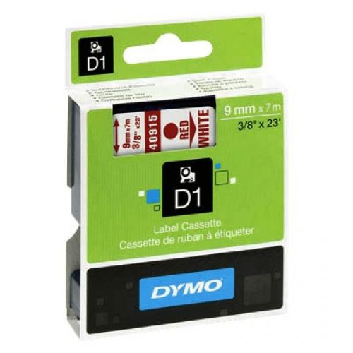 Касета с лента D1 за DYMO LabelManager 40915 полиестерна, 9 мм, червен печат на прозрачен фон — Joya.bg