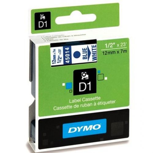 Касета с лента D1 за DYMO LabelManager 45014 полиестерна, 12 мм, син печат на прозрачен фон — Joya.bg