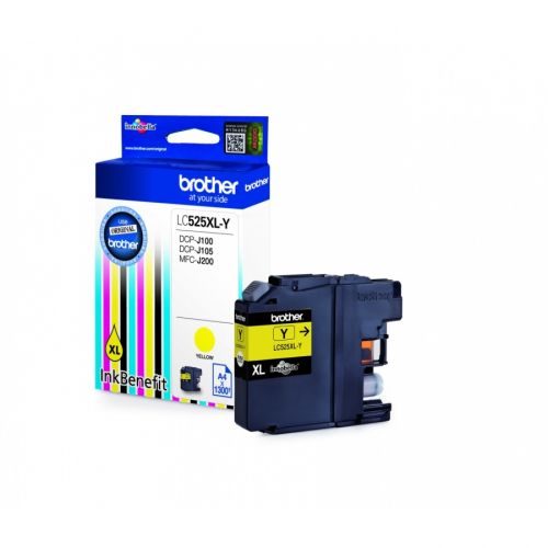 Касета с мастило Brother Yellow LC-525XL за DCP-J100/DCP-J105/MFC-J200, 1300 к. — Joya.bg