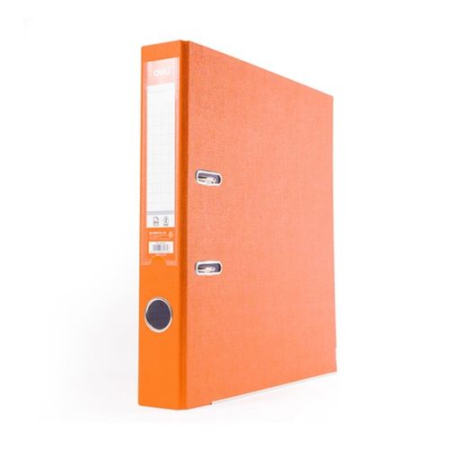 Класьор Deli, РР, A4, 50 мм, метален кант, сменяем етикет, оранжев  — Joya.bg 1