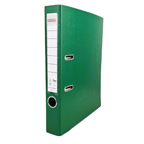 Класьор DELMET, РР, A4, 50 мм, метален кант, сменяем етикет, зелен 1