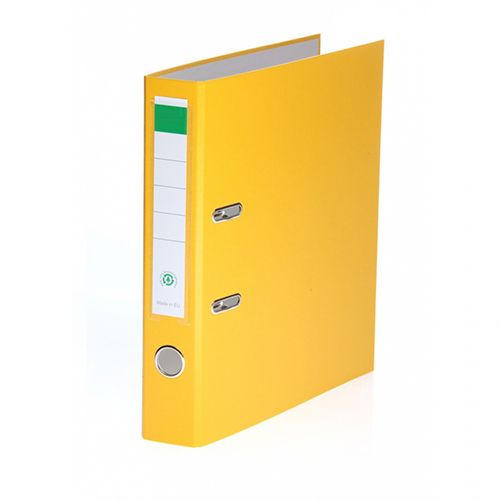 Класьор DELMET, РР, A4, 50 мм, метален кант, сменяем етикет, жълт 1