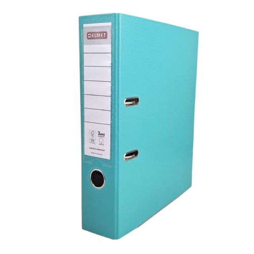 Класьор DELMET, РР, A4, 75 мм, метален кант, сменяем етикет, тюркоаз — Joya.bg 1