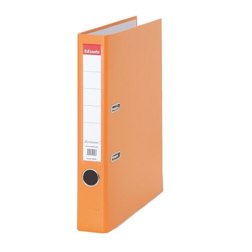 Класьор Esselte Economy, РР, A4, 50 мм, метален кант, сменяем етикет, оранжев — Joya.bg