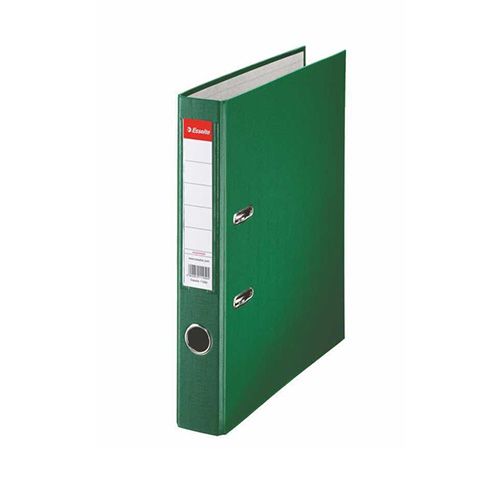 Класьор Esselte Economy, РР, A4, 50 мм, метален кант, сменяем етикет, зелен — Joya.bg