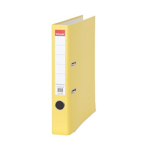 Класьор Esselte Economy, РР, A4, 50 мм, метален кант, сменяем етикет, жълт — Joya.bg