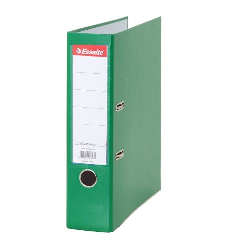 Класьор Esselte Economy, РР, A4, 75 мм, метален кант, сменяем етикет, зелен — Joya.bg