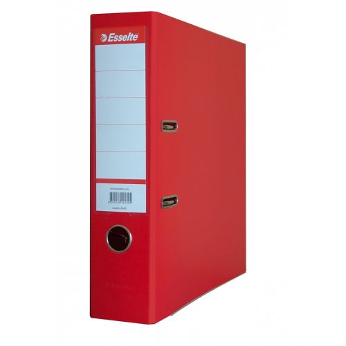 Класьор Esselte VIVIDA, РР, A4, 75 мм, метален кант, сменяем етикет, червен — Joya.bg 1