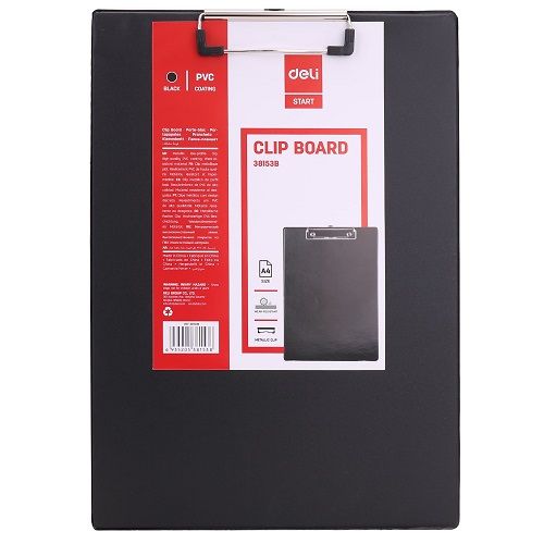 Клипборд Deli Start, E38153B A4, картон, покрит с РР, черен — Joya.bg 1