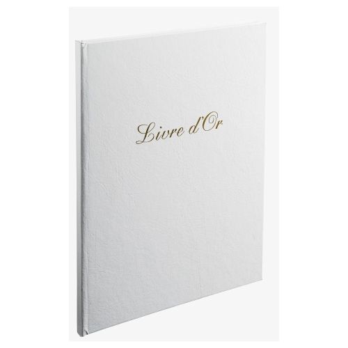 Книга за гости EXACOMPTA BALACRON, PU корица, златен кант,  100 стр., 260х220мм, бяла — Joya.bg 1