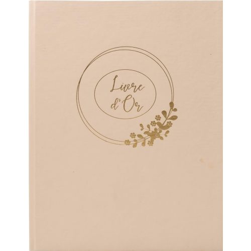 Книга за гости EXACOMPTA Ring Flower, за сватба, златен кант, 27x22 см, 100 стр., офсет 110 г/кв.м,  1
