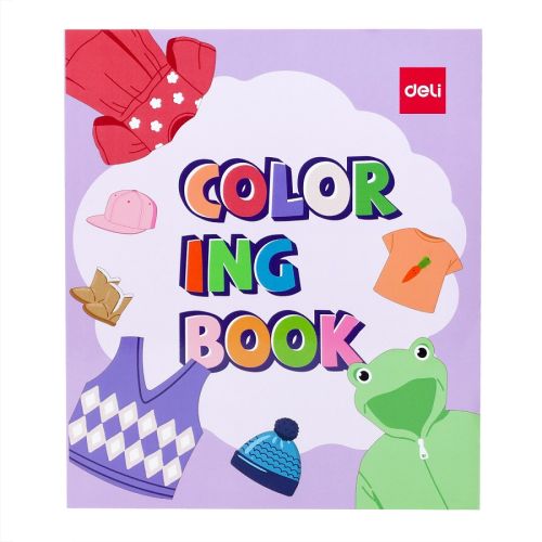 Книжка за оцветяване Deli EN045 Дрехи, 210х180 мм, 120 гр/кв.м, 12 л. — Joya.bg 1
