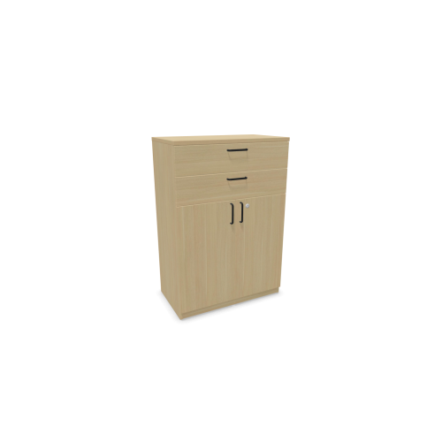 Комбиниран шкаф Easy Space с врати и 2 чекмеджета, 800х445х1155мм, корпус25 мм/врати18 мм, ПДЧ с MFC — Joya.bg