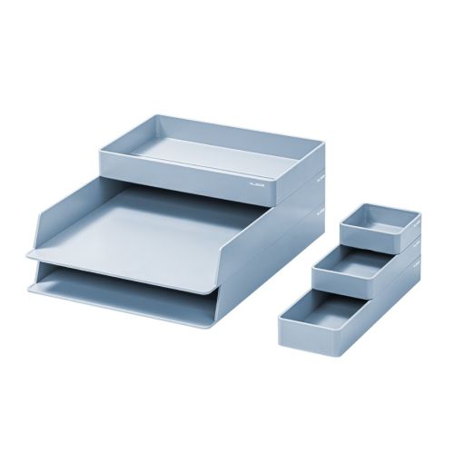 Комплект хоризонтални поставки Deli NuSign, ENS001, различни размери, ABS, 6 бр., светлосини — Joya.bg 1