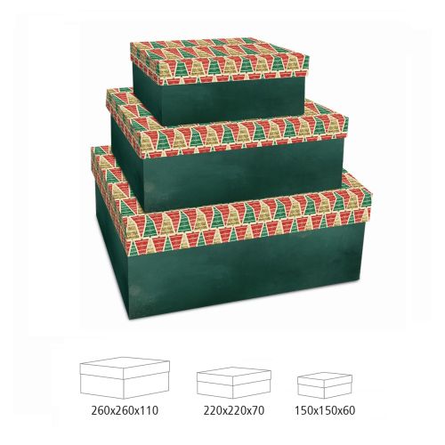 Комплект кутии за подаръци LASTVA Festal, три броя, 1.5 мм дебелина, мат ламинат — Joya.bg