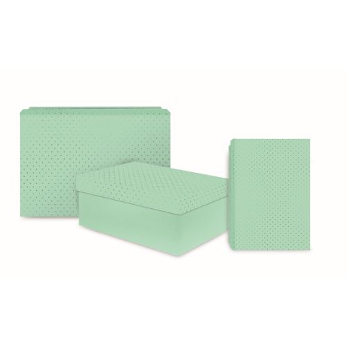 Комплект кутии за подаръци Lastva Pastel три броя, 1.5 мм дебелина, мат ламинат, зелени — Joya.bg